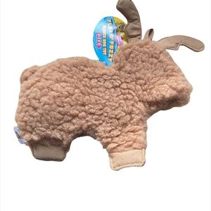 Vo-Toys 12" Flat Fleece Brown Reindeer Squeaker Dog Toy Fuzzy Deer Unstuffed